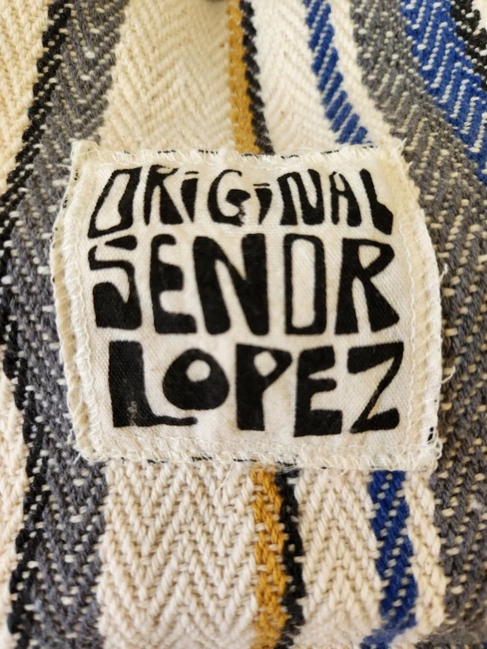 Original Senor Lopez Baja Backpack Striped Mexican Hippie Boho Beach Bag Recycle - Picture 9 of 14